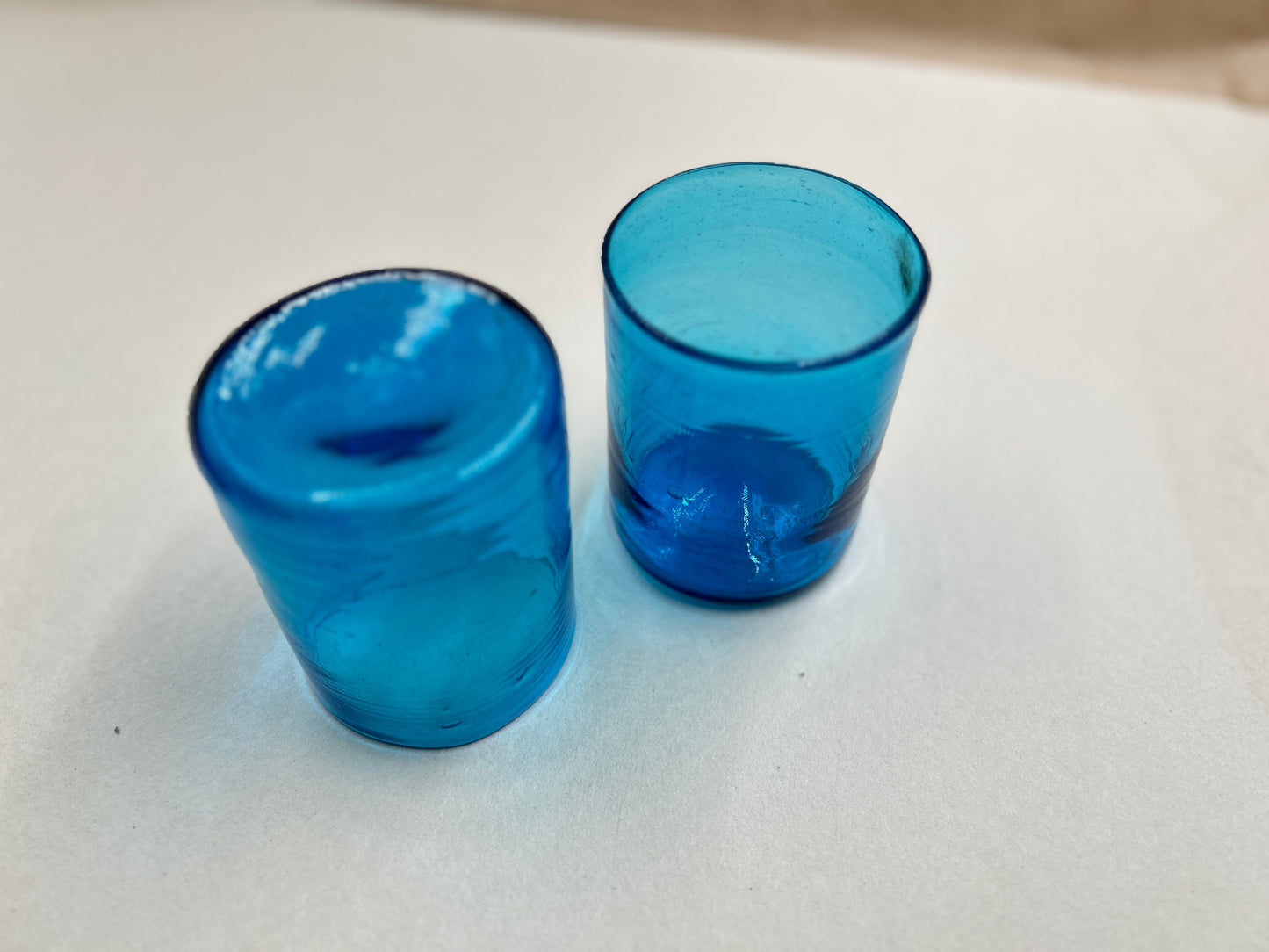 Hebron Glass Turquoise Tumblers (Set of 2)