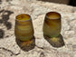 Handblown Hebron Phoenician Glass Large Tealight cups - Honey (set of 2)