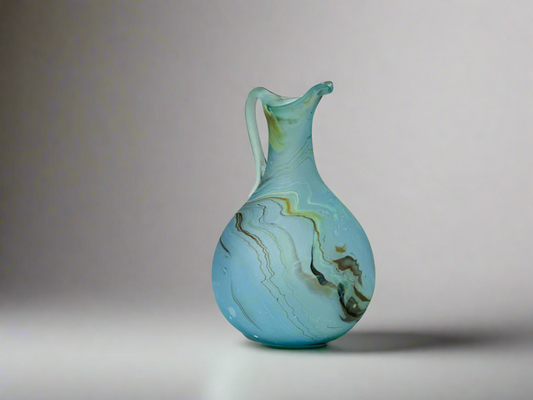 Sea Blue Handblown Phoenician Pitcher