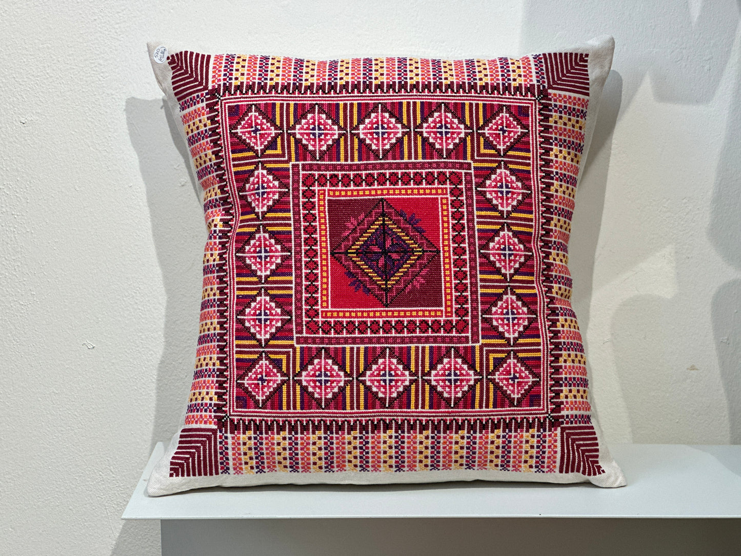 Extra Large Palestinian Embroidered Red Cushion Covers