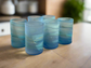 Handblown Hebron Phoenician Glass Cups - Blue (Set of 2)