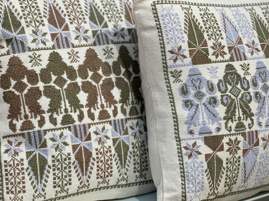 Palestinian Embroidered Blue & Green Cushion Covers
