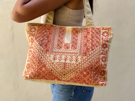 Embroidered Orange handbag