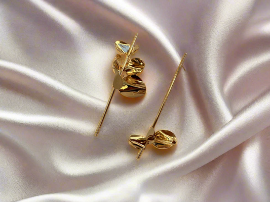 Gold Petal Earrings