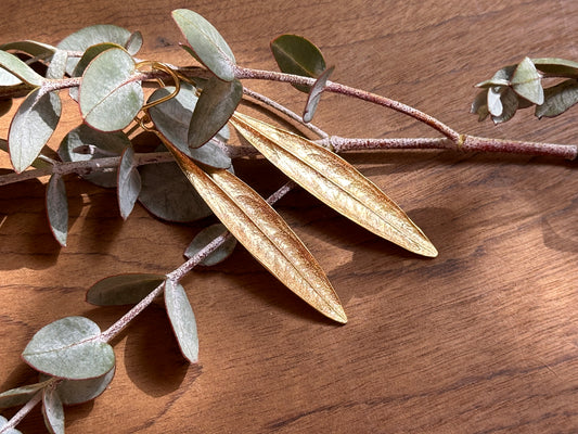 Gold Olive Leaf Earrings