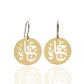 Gold Plated Calligraphy Coin Earrings