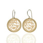 Gold Plated Calligraphy Coin Earrings