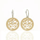 Gold Plated Calligraphy Coin Earrings