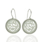 Silver Plated Calligraphy Coin Earrings