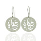 Silver Plated Calligraphy Coin Earrings