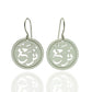 Silver Plated Calligraphy Coin Earrings