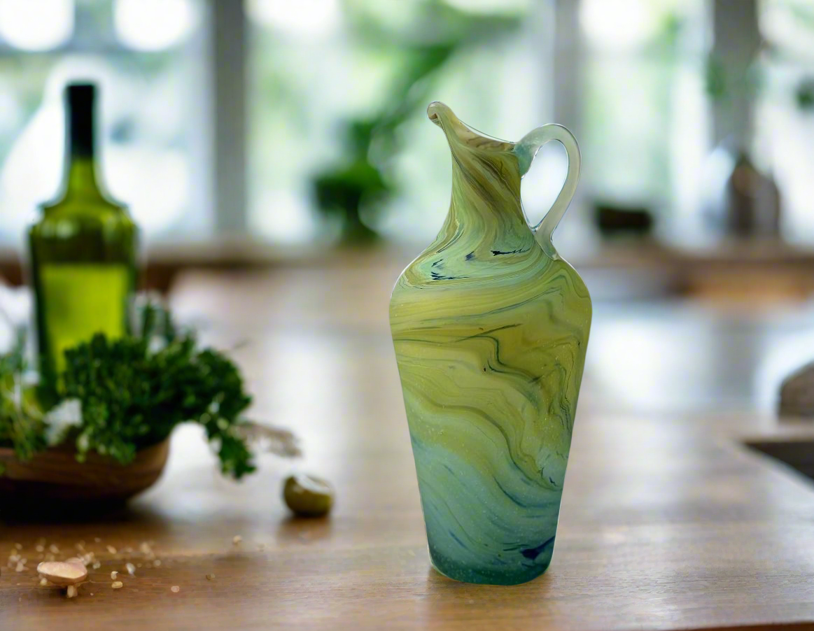 Green Handblown Phoenician Pitcher