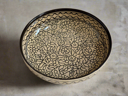 Floral Ceramic Shallow Bowl (more sizes)