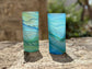 Handblown Hebron Phoenician Glass Tumblers - Blue (Set of 2)