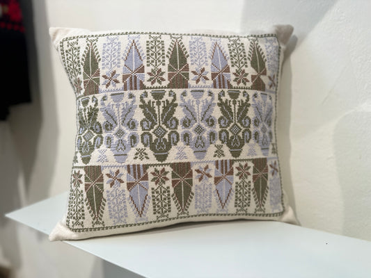 Palestinian Embroidered Blue & Green Cushion Covers