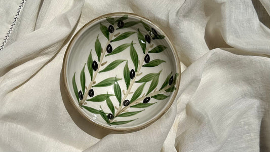 Olive Leaves Soup Bowl from Nisf Jbeil