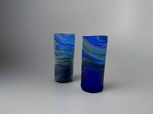 Handblown Hebron Phoenician Glass Tumblers - Cobalt Blue (Set of 2)