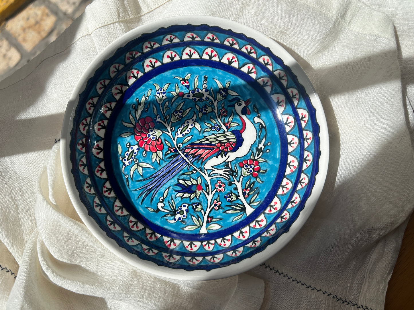 Armenian Ceramic Bowl Dish - Blue Bird