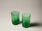 Handblown Hebron Glass Cups - Green (set of 2)