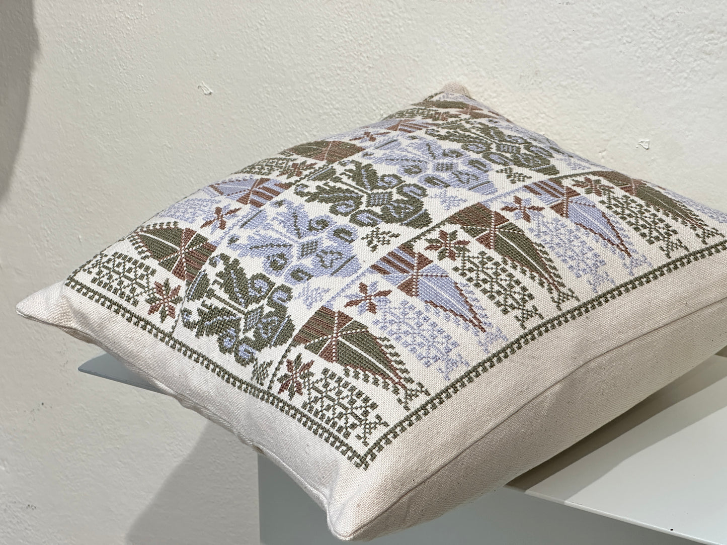 Palestinian Embroidered Blue & Green Cushion Covers