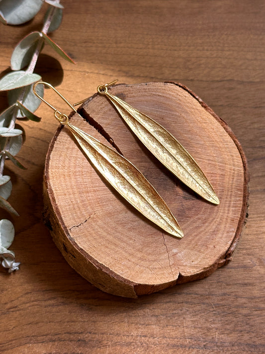 Gold Olive Leaf Earrings