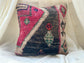 Vintage blue & pink cushion cover