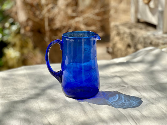 New Cobalt Blue Hebron Glass Pitcher