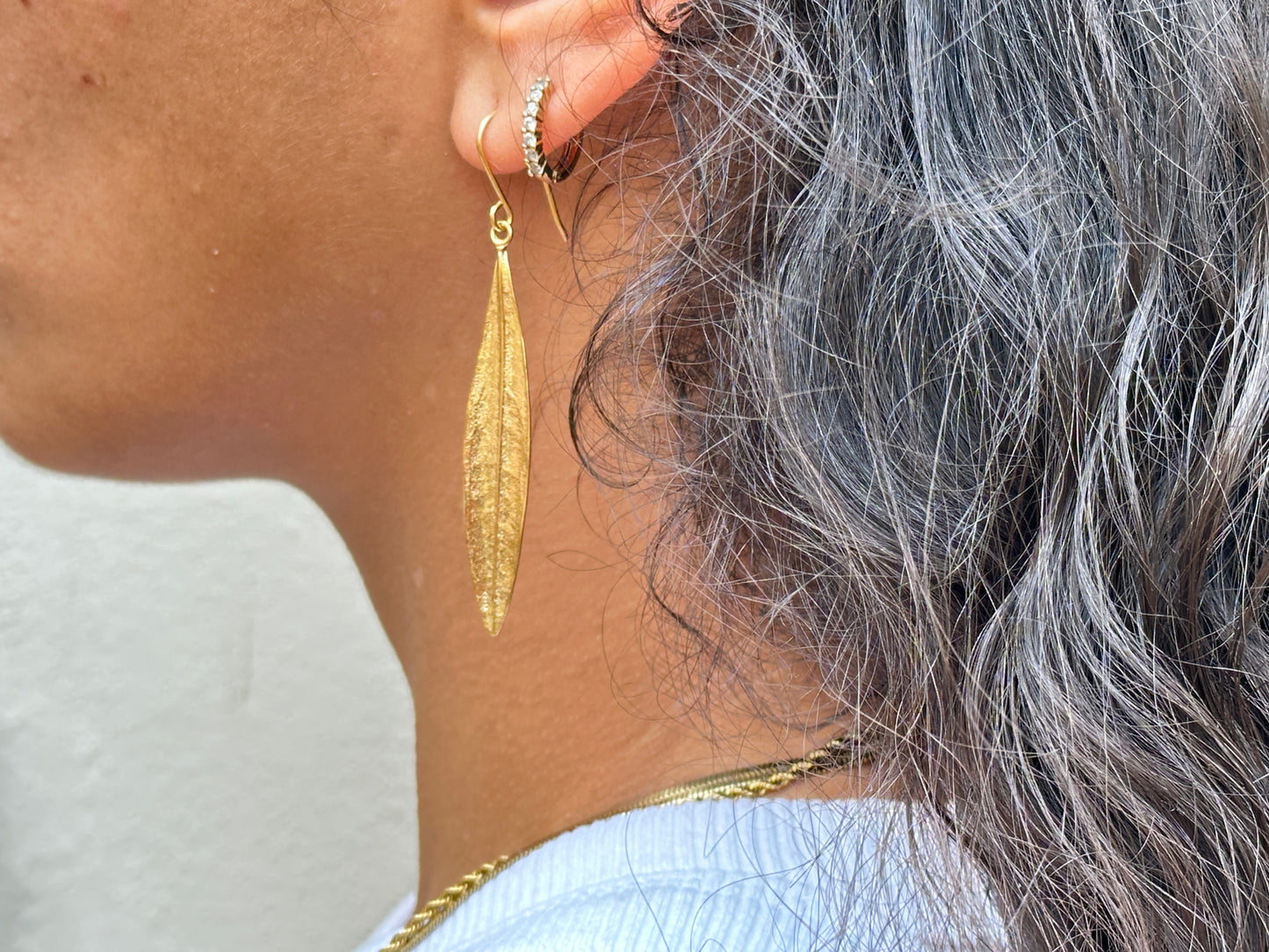 Gold Olive Leaf Earrings