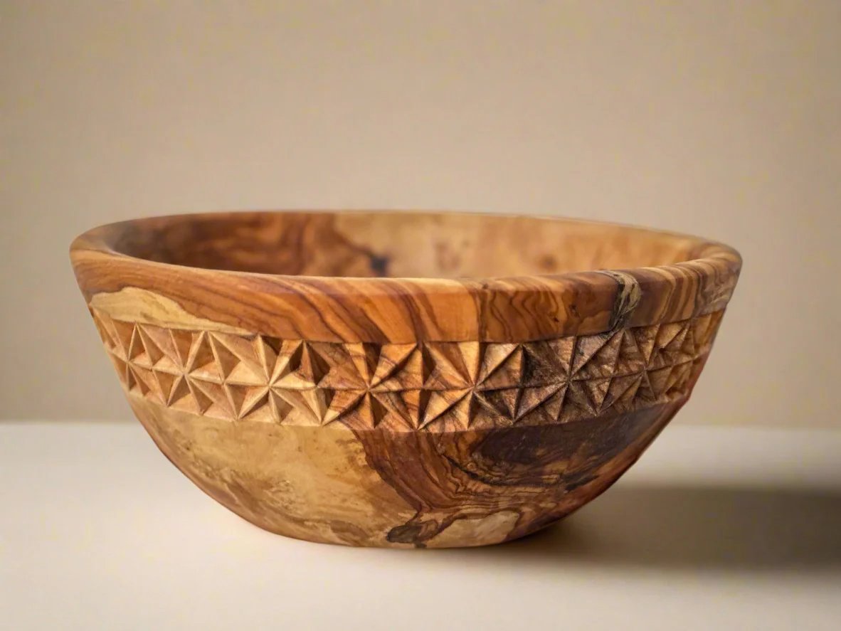 Hand Carved Olive Wood Bowl