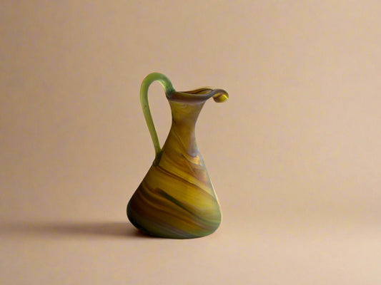 Handblown Hebron Phoenician Glass Mini Pitcher - Honey