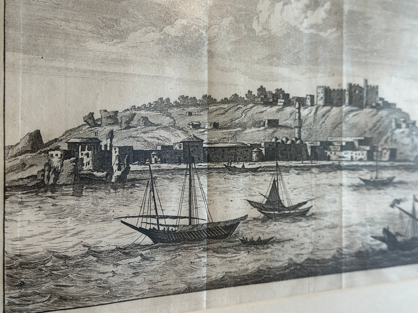 Steel engraved print of Jaffa (1698)