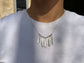 Five Olive Leaf Silver Necklace