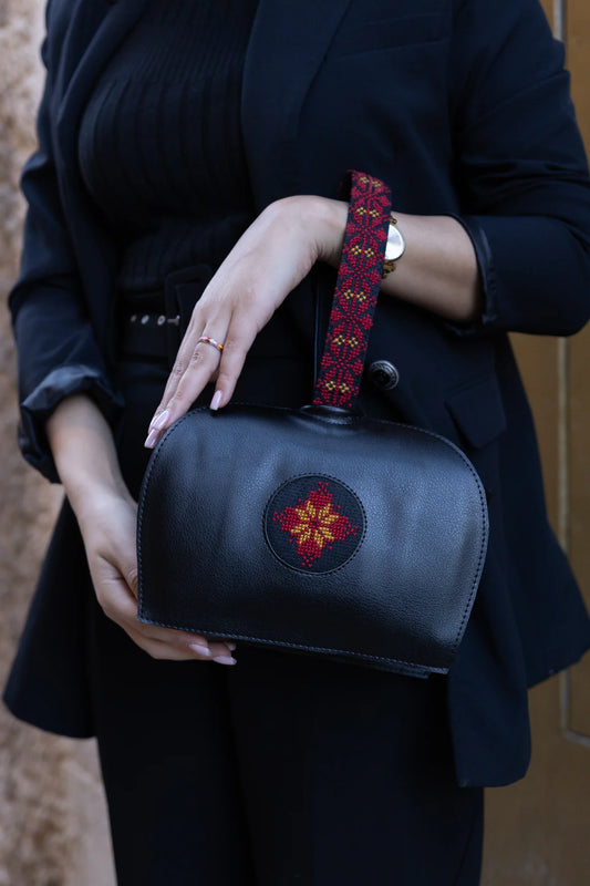 Hand Embroidered Leather Purse