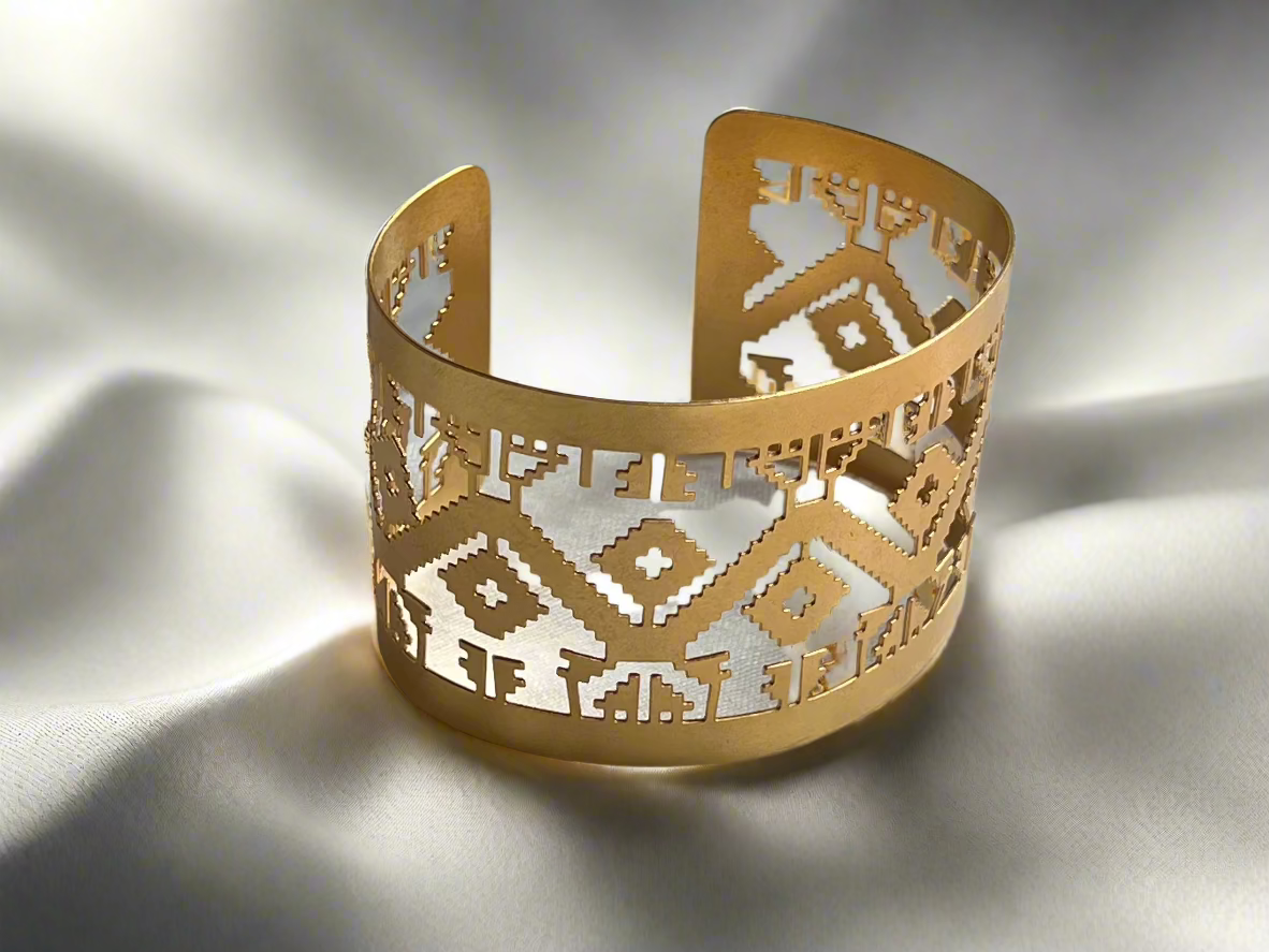 ‘Tatreez’ Cuff Bracelet - Gold/Silver